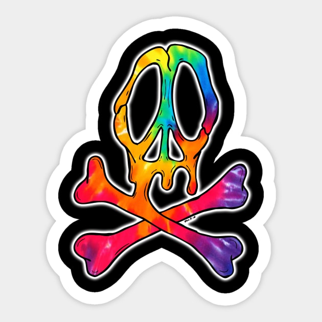 Tie Dye Peace Skull Sticker by DarkArtsStudios